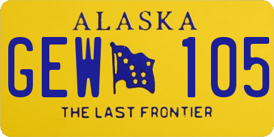 AK license plate GEW105