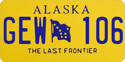 AK license plate GEW106