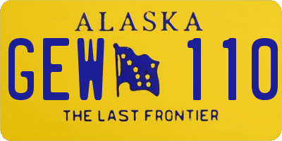 AK license plate GEW110
