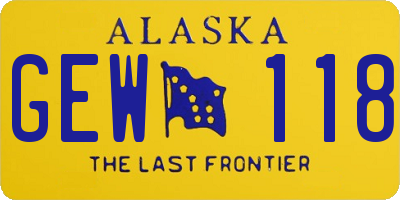 AK license plate GEW118