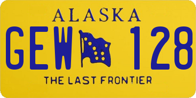 AK license plate GEW128