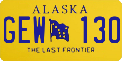 AK license plate GEW130