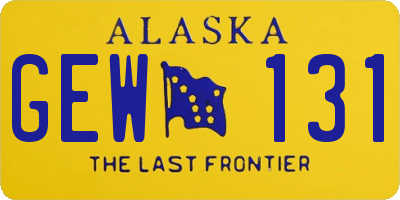 AK license plate GEW131