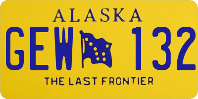 AK license plate GEW132