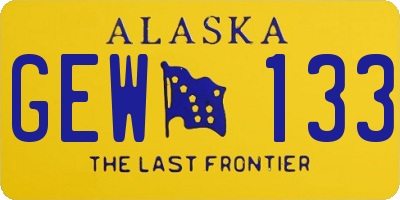 AK license plate GEW133