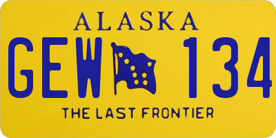 AK license plate GEW134