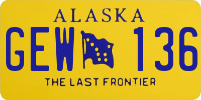 AK license plate GEW136