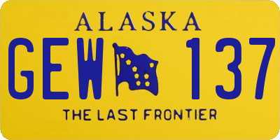 AK license plate GEW137
