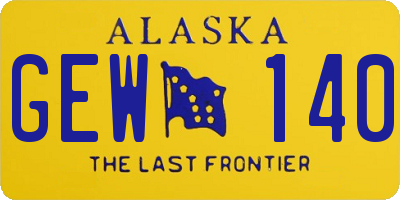 AK license plate GEW140