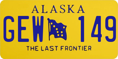 AK license plate GEW149