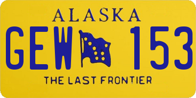 AK license plate GEW153