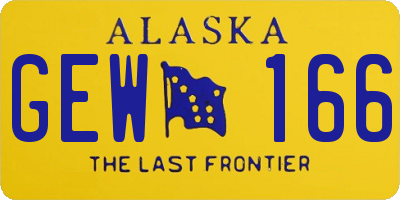 AK license plate GEW166