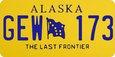 AK license plate GEW173