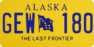 AK license plate GEW180