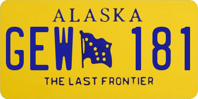 AK license plate GEW181