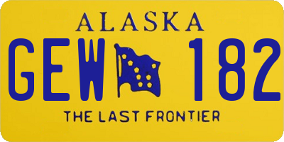 AK license plate GEW182