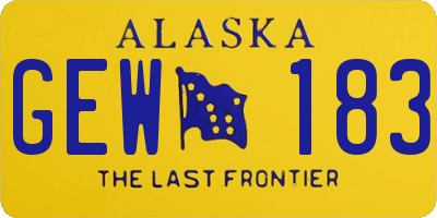 AK license plate GEW183