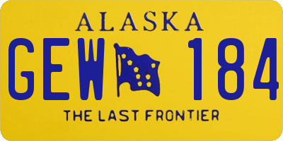 AK license plate GEW184