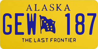 AK license plate GEW187