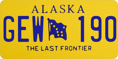 AK license plate GEW190