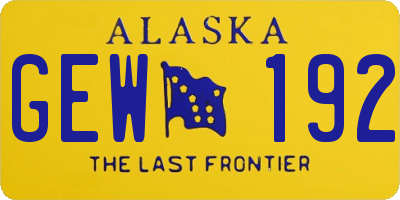 AK license plate GEW192
