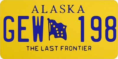 AK license plate GEW198
