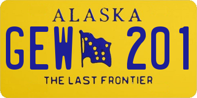 AK license plate GEW201