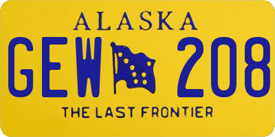 AK license plate GEW208