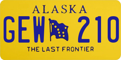 AK license plate GEW210