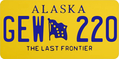 AK license plate GEW220