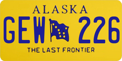 AK license plate GEW226