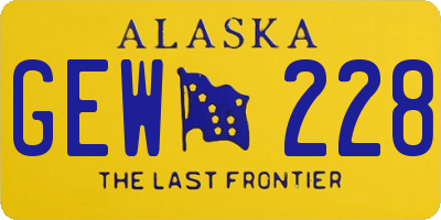 AK license plate GEW228