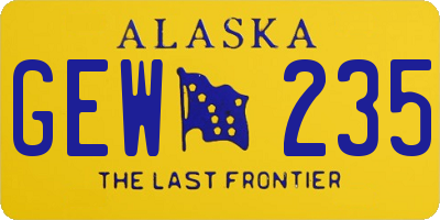 AK license plate GEW235