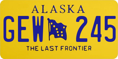 AK license plate GEW245