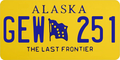 AK license plate GEW251