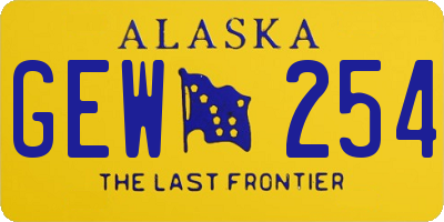 AK license plate GEW254