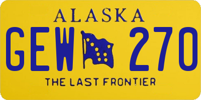 AK license plate GEW270