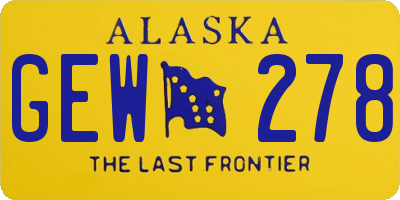 AK license plate GEW278