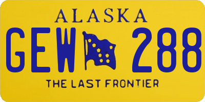 AK license plate GEW288