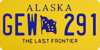 AK license plate GEW291