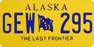 AK license plate GEW295