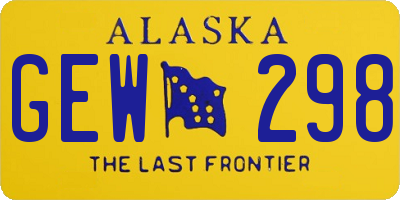 AK license plate GEW298