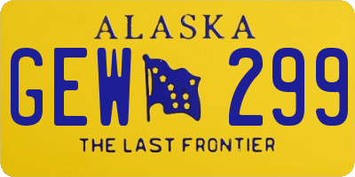 AK license plate GEW299