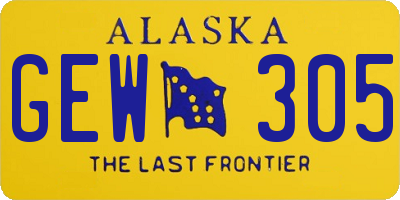 AK license plate GEW305