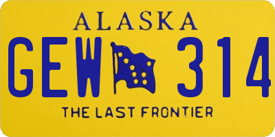 AK license plate GEW314