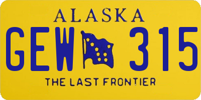 AK license plate GEW315