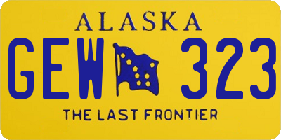 AK license plate GEW323