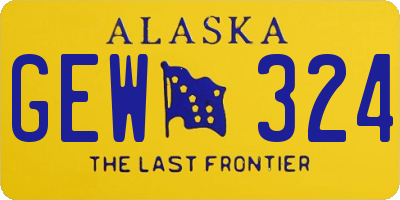 AK license plate GEW324