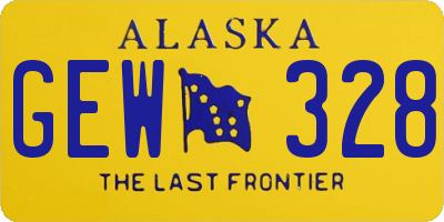 AK license plate GEW328