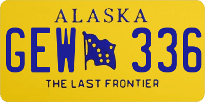 AK license plate GEW336